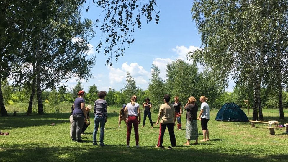 Članice udruženja Podunav u Etno centru u Bačkom Monoštoru, jun 2018.