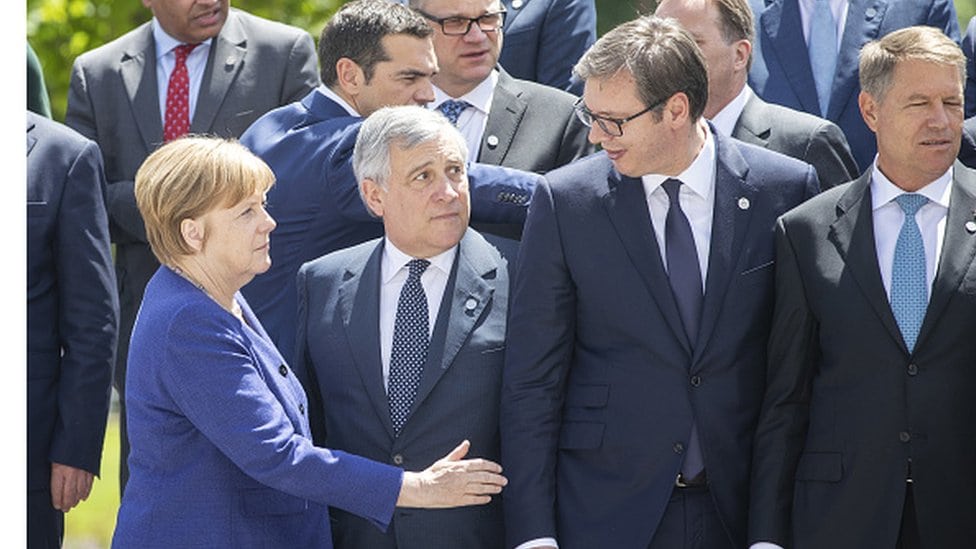 Angela Merkel, Antonio Tajani, Aleksandar Vučić
