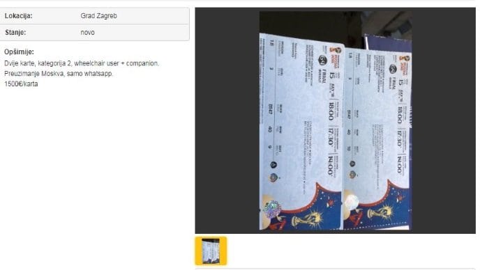 Na crnom tržištu ulaznice za finale SP od 2.500 do 10.000 evra 1 Na crnom tržištu ulaznice za finale SP od 2.500 do 10.000 evra 1