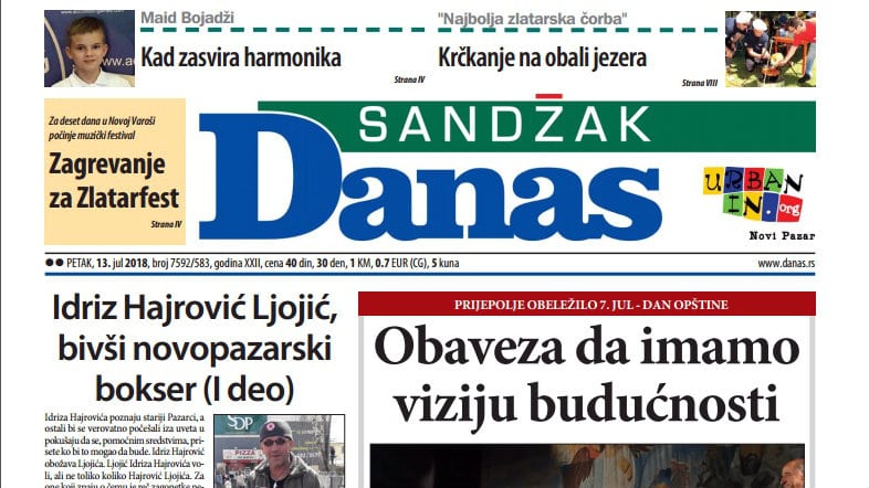 Sandžak Danas - 13. jul 2018. 1