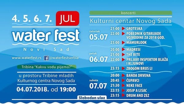 Otkazani večerašnji koncerti u okviru festivala "WATER FEST 2018" 1
