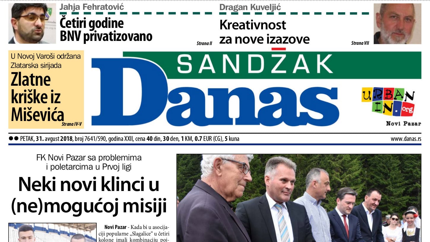 Sandžak Danas - 31. avgust 2018. 1