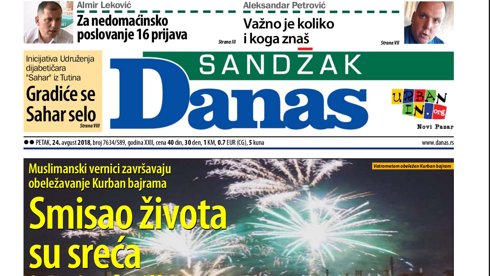Sandžak Danas - 24. avgust 2018. 1