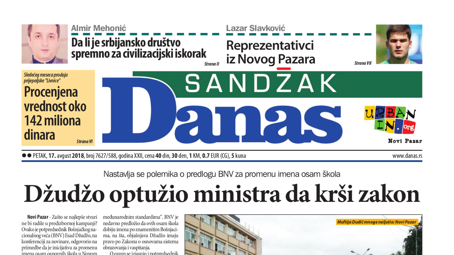 Sandžak Danas – 17. avgust 2018. 1