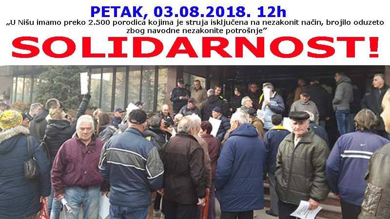 Sutra građanski protest ispred Elektrodistribucije u Nišu 1