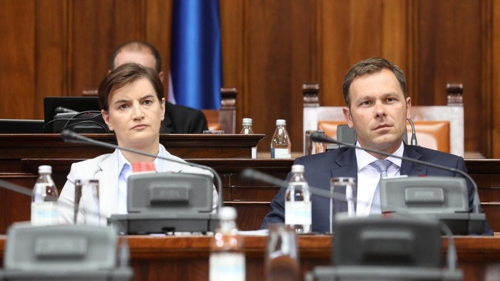 Premijerka Srbije Ana Brnabić i novi ministar finansija Siniša Mali u Skupštini Srbije, 29. maj 2018