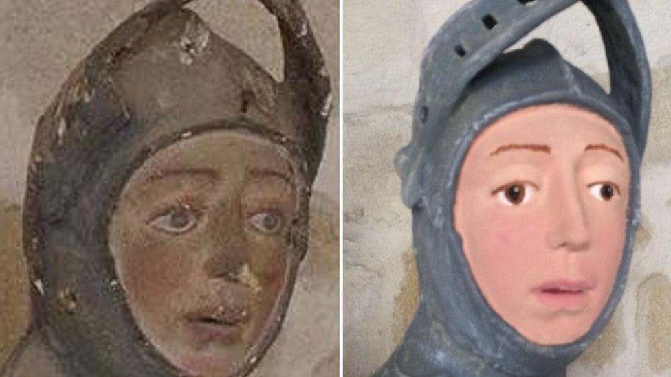 Freska Svetog Đorđa pre i posle pokušaja reastauracije