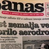 Danas (1998): Zemlje EU uvele zabranu sletanja aviona JAT 2