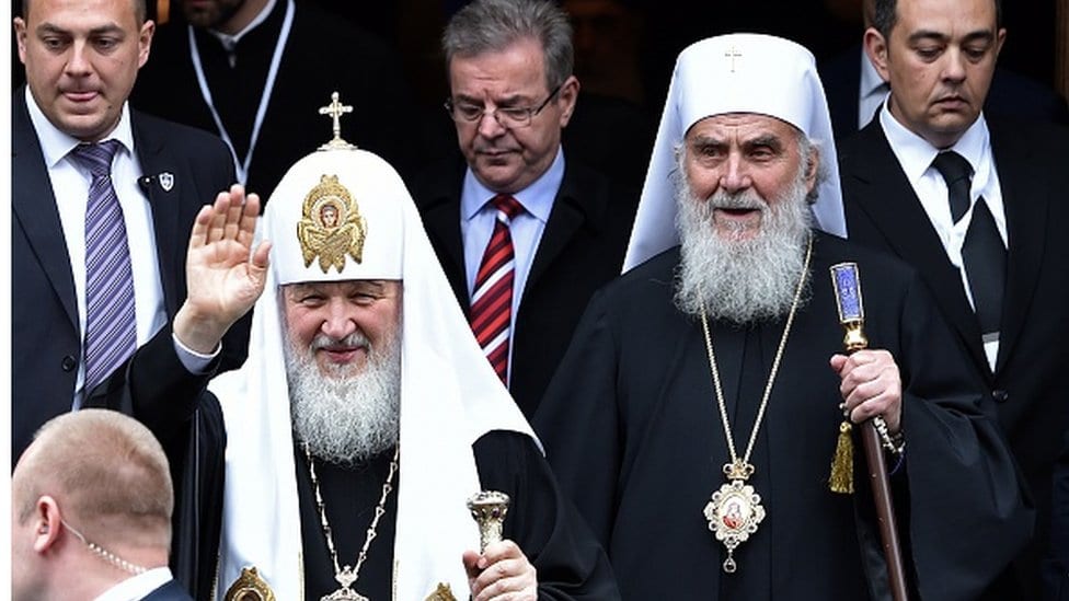 Saglasni: ruski patrijarh Kiril (levo) i srpski patrijarh Irinej