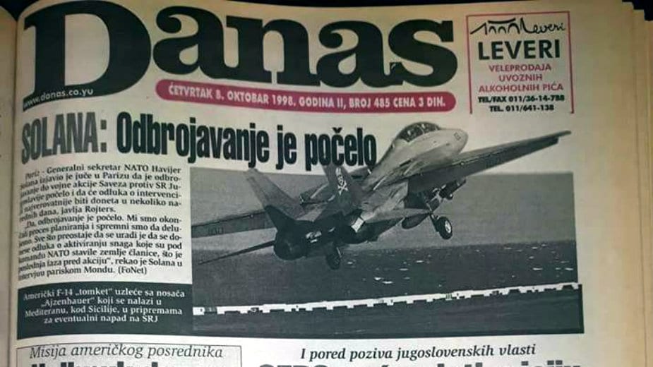 Danas 1998: Šest zahteva međunarodne zajednice Miloševiću 1