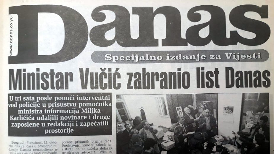 Kako je Vučić pre tačno 20 godina pokušao da zabrani Danas? - Društvo -  Dnevni list Danas