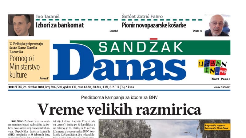 Sandžak Danas – 26. oktobar 2018. 1