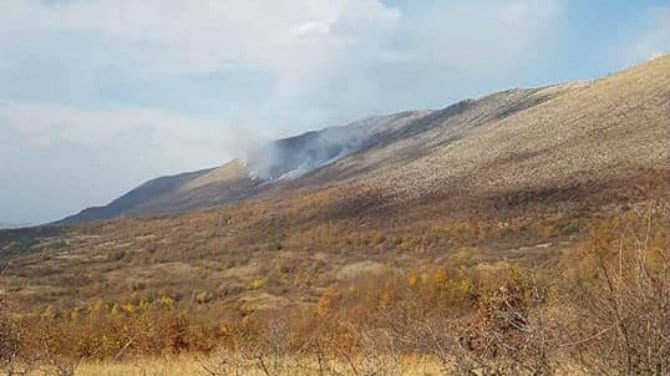 Požar na Suvoj planini: Gori suva trava i nisko rastinje 1