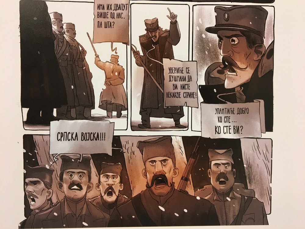 Strip ilustracija Linije fronta