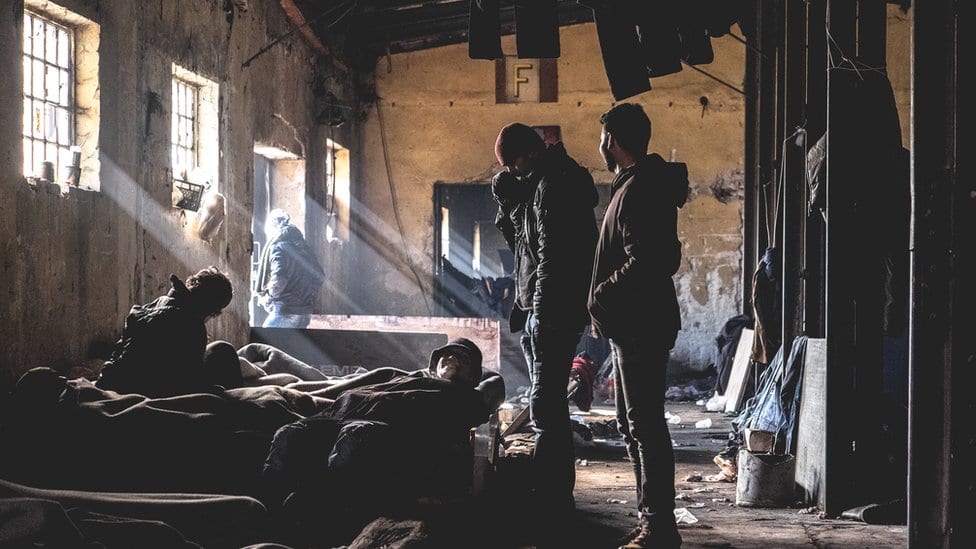 Izbeglice u skloništu u Beogradu