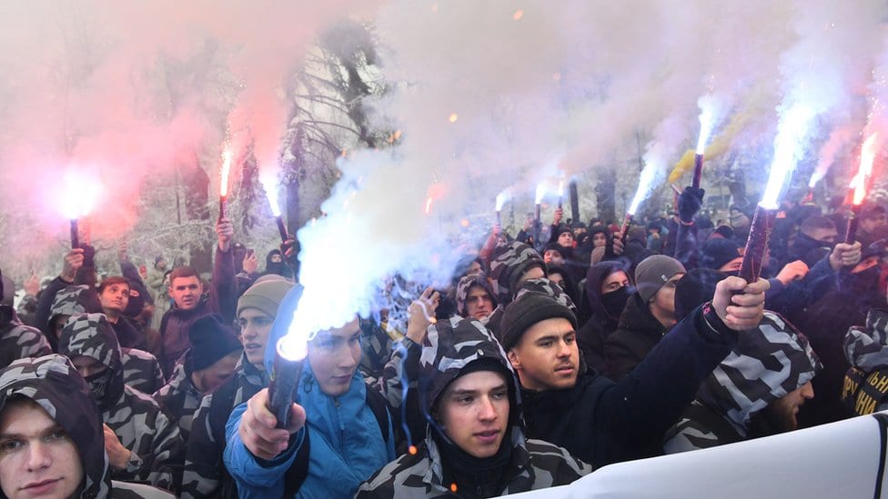 Protest desnice ispred ukrajinskog parlamenta
