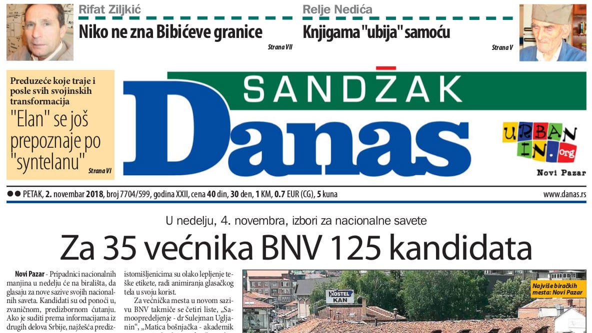 Sandžak Danas - 2. novembar 2018. 1 Sandžak Danas - 2. novembar 2018. 1