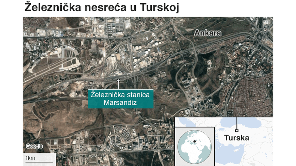 Turska železnička nesreća: Najmanje devet osoba stradalo u Ankari 2 mapa nesreće u Ankari