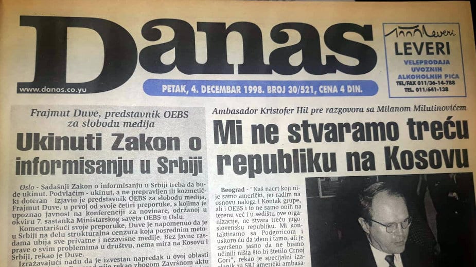 Kristofer Hil (1998): Važan unutrašnji status Kosova, to ne uključuje vojsku 1