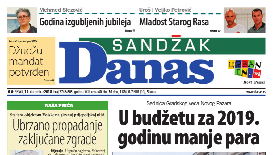 Sandžak Danas - 14. decembar 2018. 1