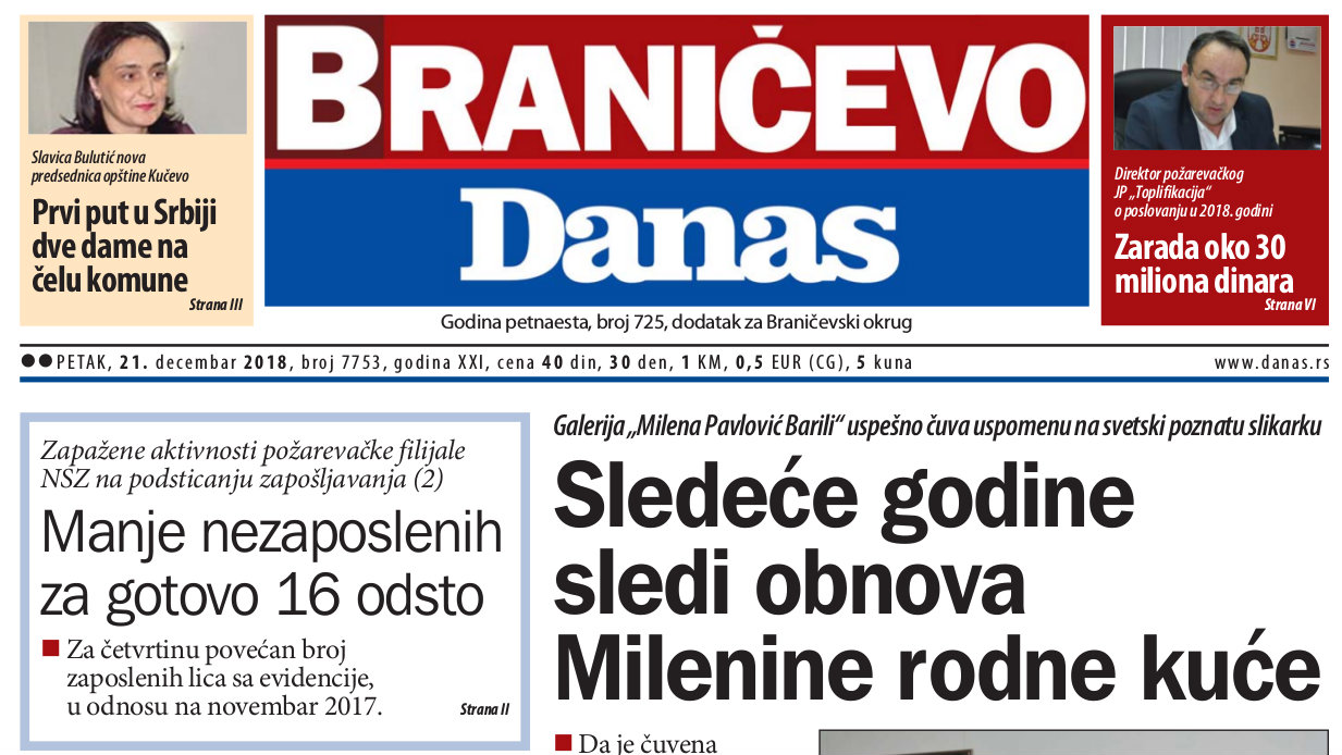 Braničevo - 21. decembar 2018. 1 Braničevo - 21. decembar 2018. 1