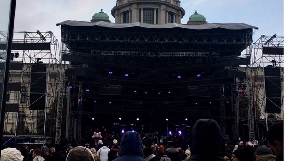 Koncert klasične muzike na platou ispred Narodne Skupštine, Beograd, 1.1.2019.