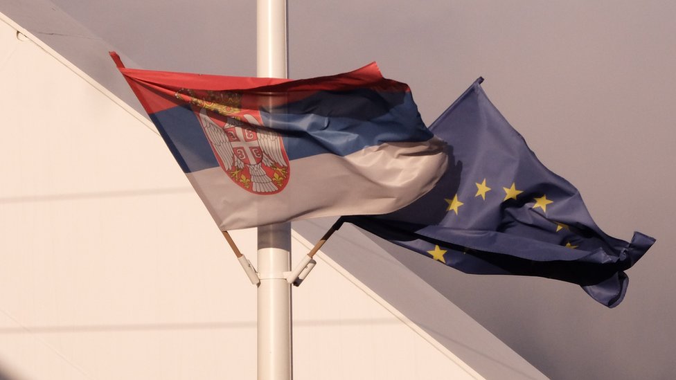 Flagi Serbii i ES