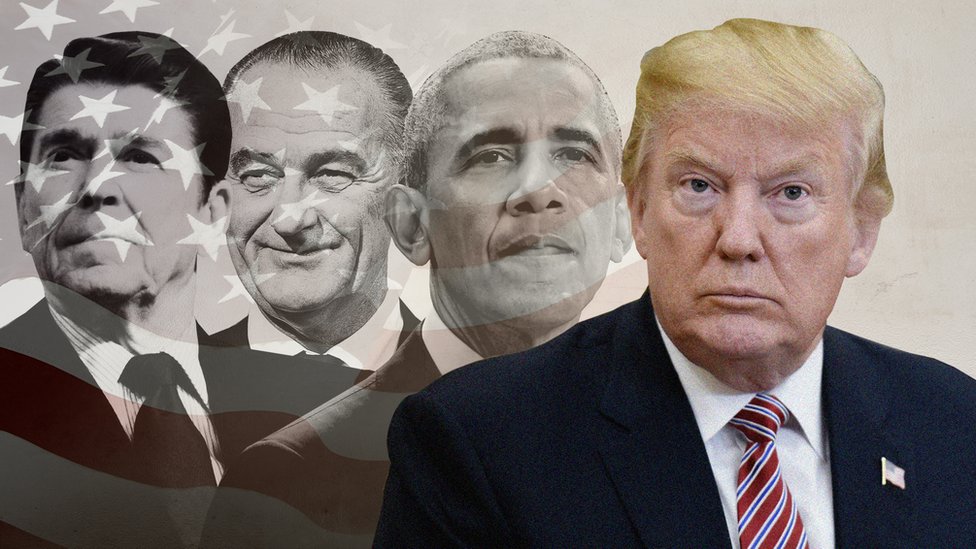 Tramp u društvu Regana, Džonsona i Obame