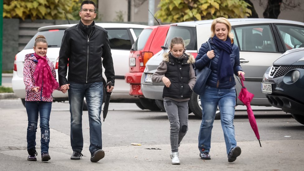 Marjan Šarec sa porodicom, Ljubljana, 22. oktobar 2017.