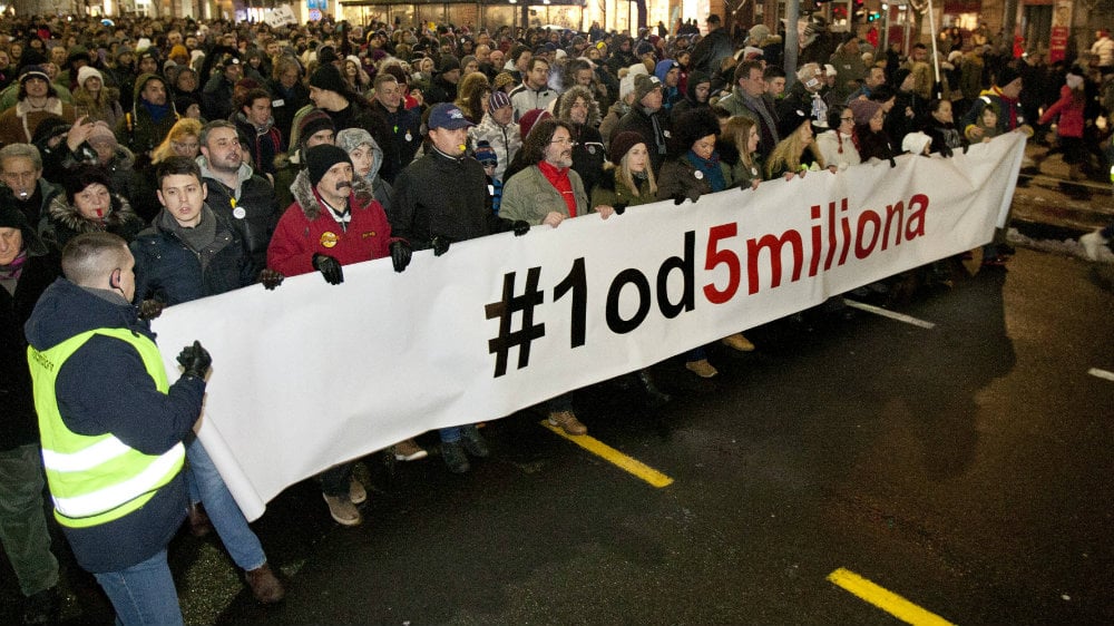 Sutra 11. protest Jedan od pet miliona u Gornjem Milanovcu 1