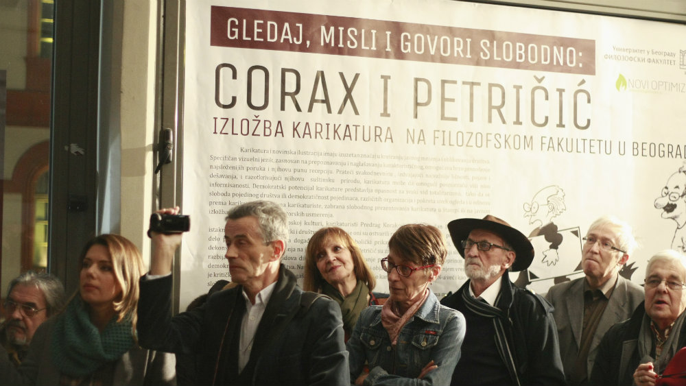 Karikature Petričića i Koraksa na Filozofskom fakultetu u Beogradu (VIDEO) 1