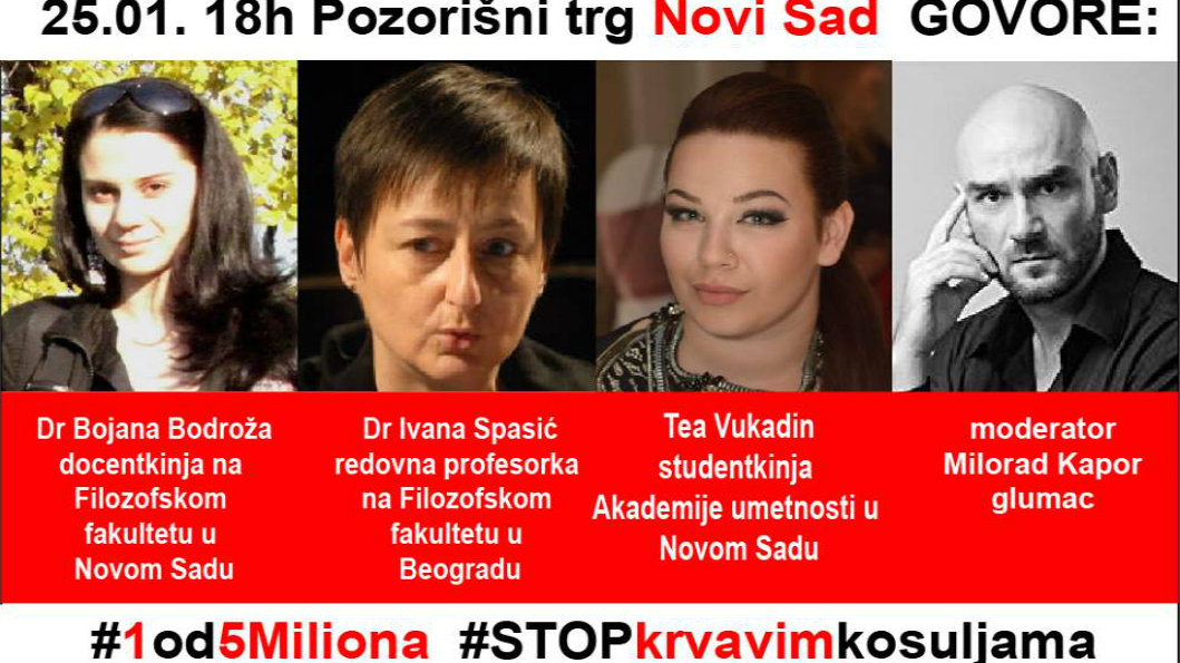 Novi protest "1 od 5 miliona" večeras u Novom Sadu 1 Novi protest "1 od 5 miliona" večeras u Novom Sadu 1