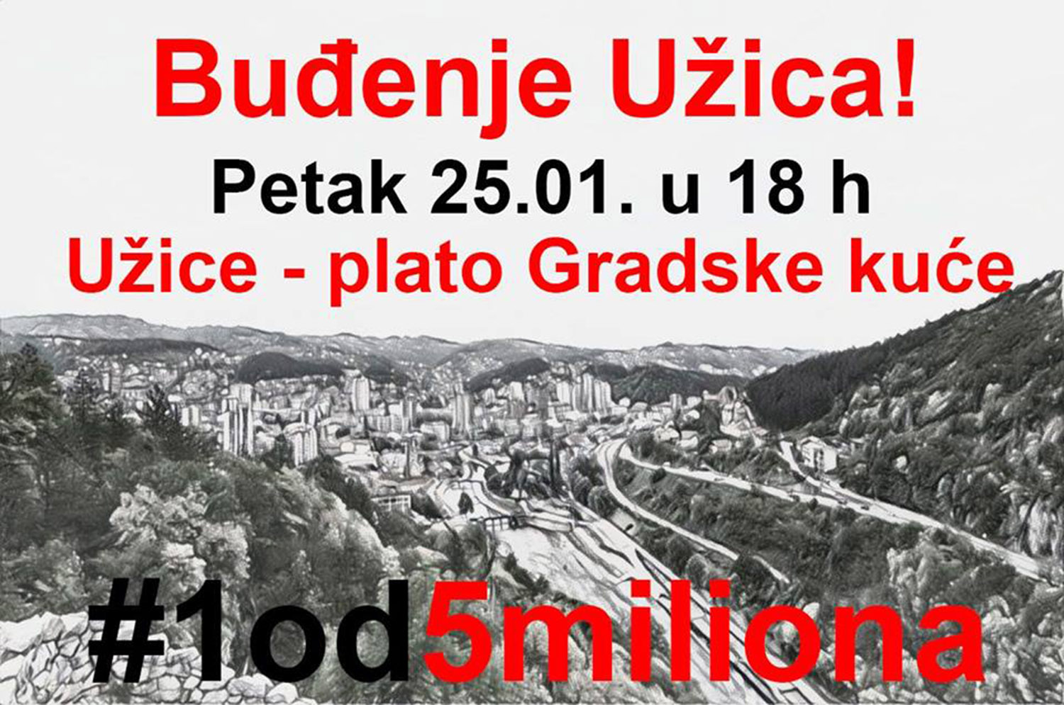 Užičani se pridružuju protestu „Jedan od pet miliona“ 1