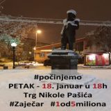 Protest “1 od 5 miliona” od 18. januara širi se i na Zaječar 7