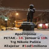 Protest “1 od 5 miliona” od 18. januara širi se i na Zaječar 14