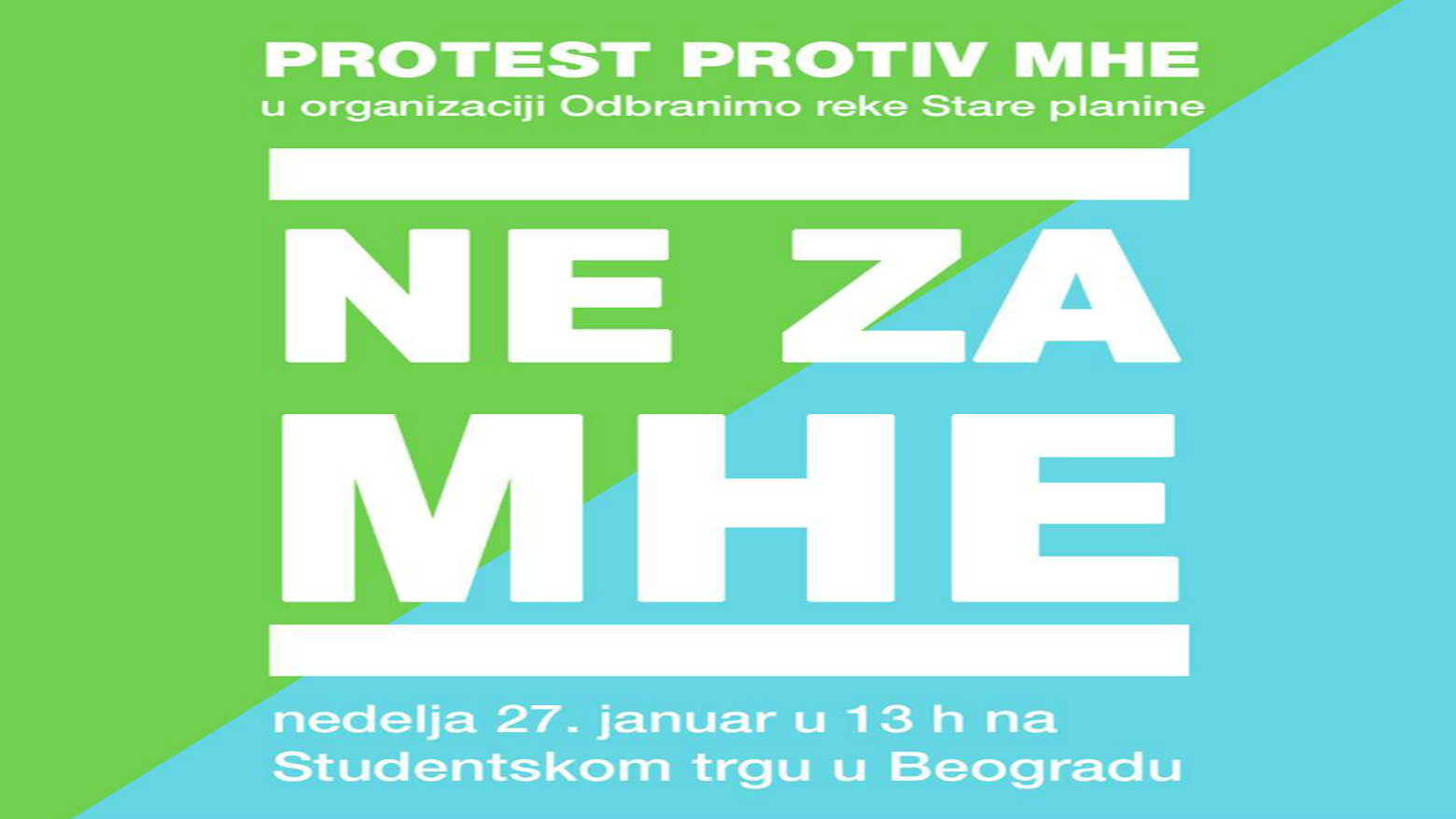Protest protiv gradnje mini hidroelektrana 31. maja u Beogradu 1