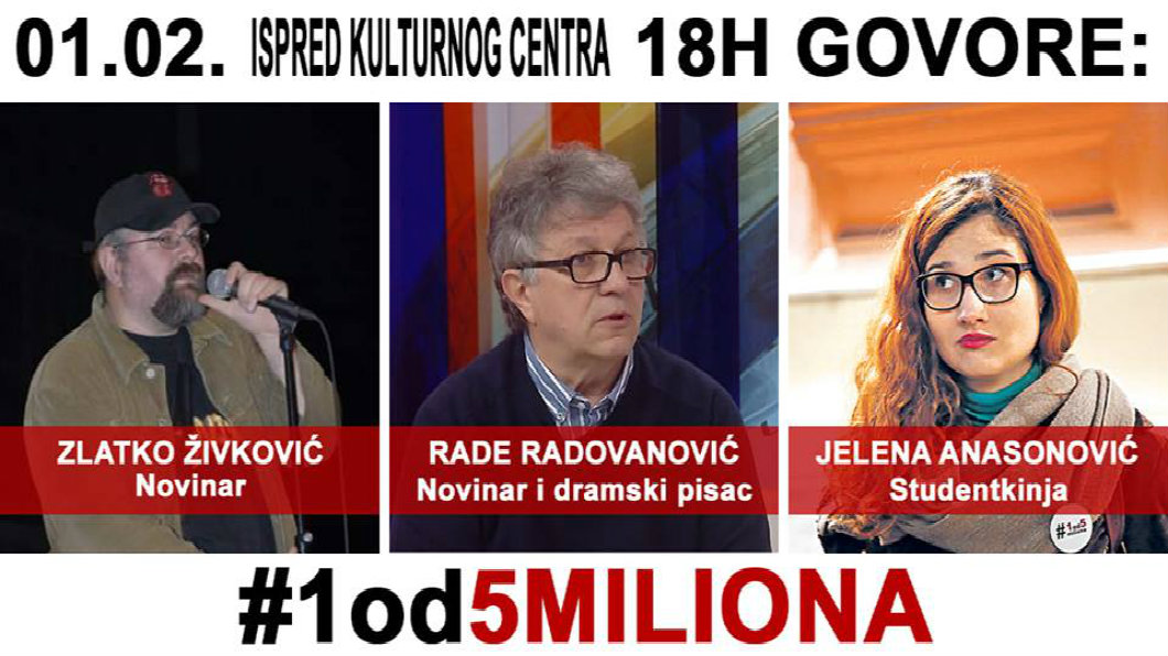 Protest "1 od 5 miliona" sutra po prvi put u Pančevu 1