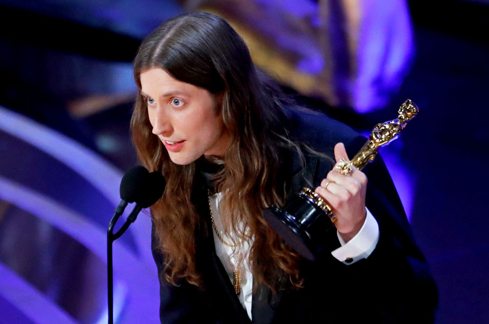 Ludwig Goransson accepts the Best Original Score award for "Black Panther"