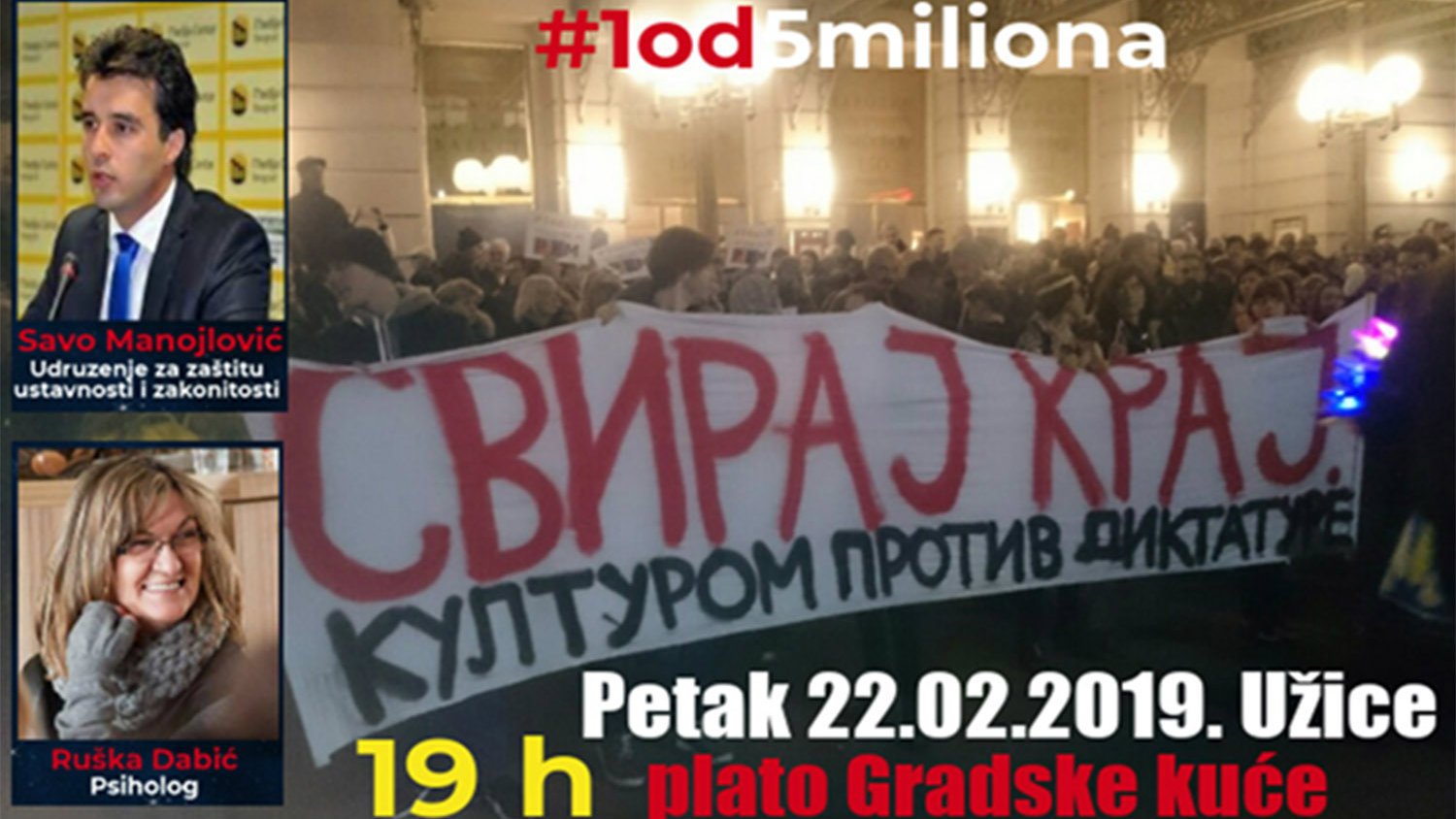 Nastavljaju se protesti u Užicu i Kosjeriću 1