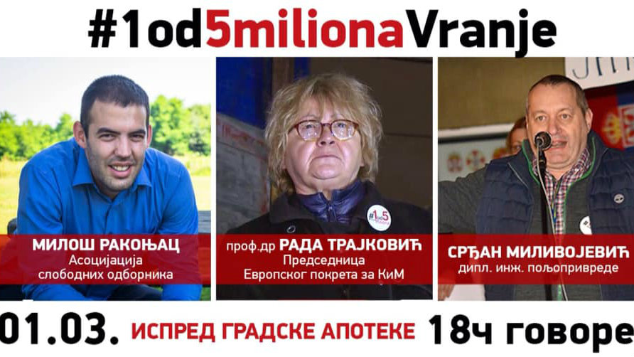 Rada Trajković sutra na šestom protestu u Vranju 1