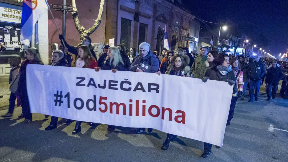 Građanski protest u Zaječaru na Dan državnosti 1