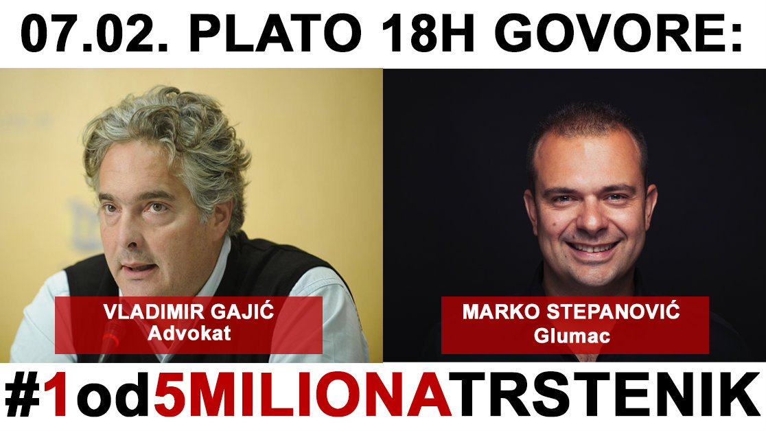 Novi protest "1 od 5 miliona" 7. februara u Trsteniku 1