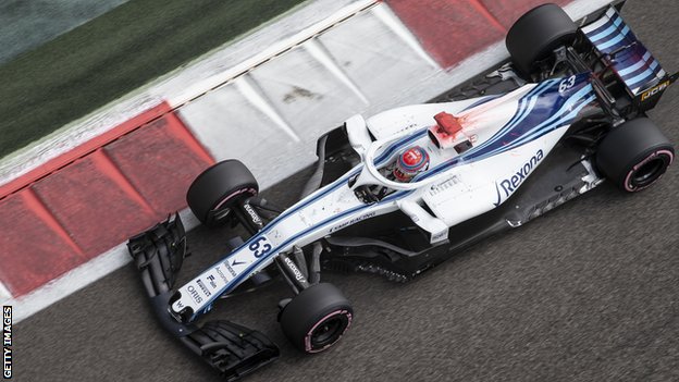 George Russell takes part in end of season testing for Williams in Abu Dhabi