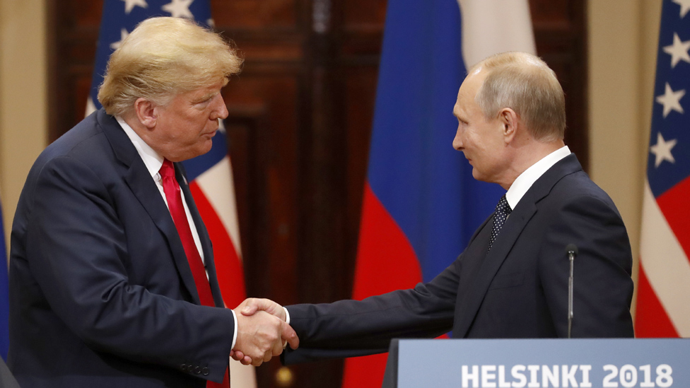 Donald Tramp i Vladimir Putin u Helsinkiju 2018.