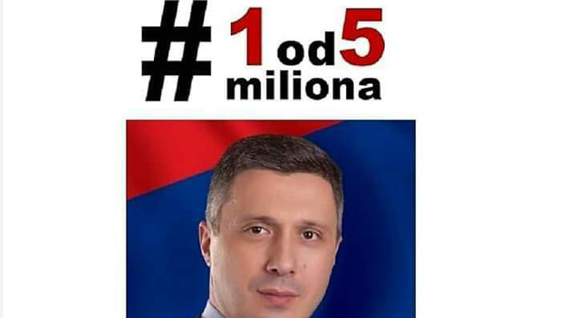 Boško Obradović na 10. protestu u Trsteniku 21. marta 1
