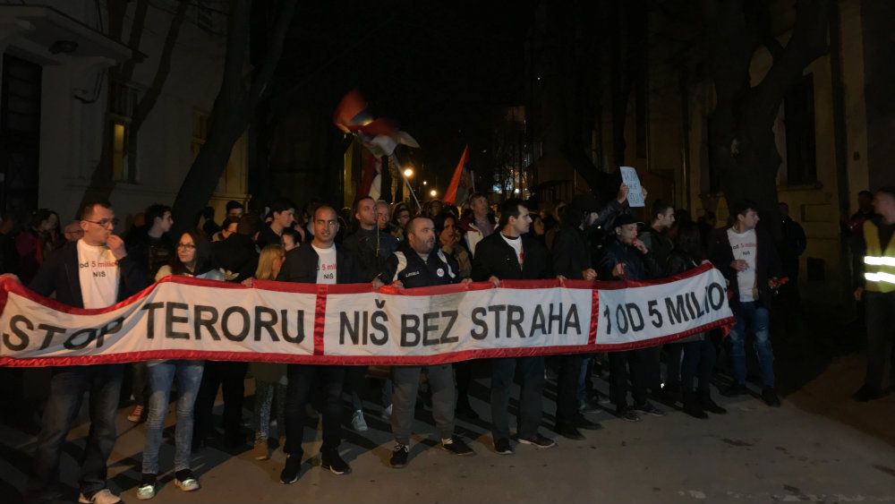 Niš: Protest "Stop teroru - Za Niš bez straha" 8. juna 1