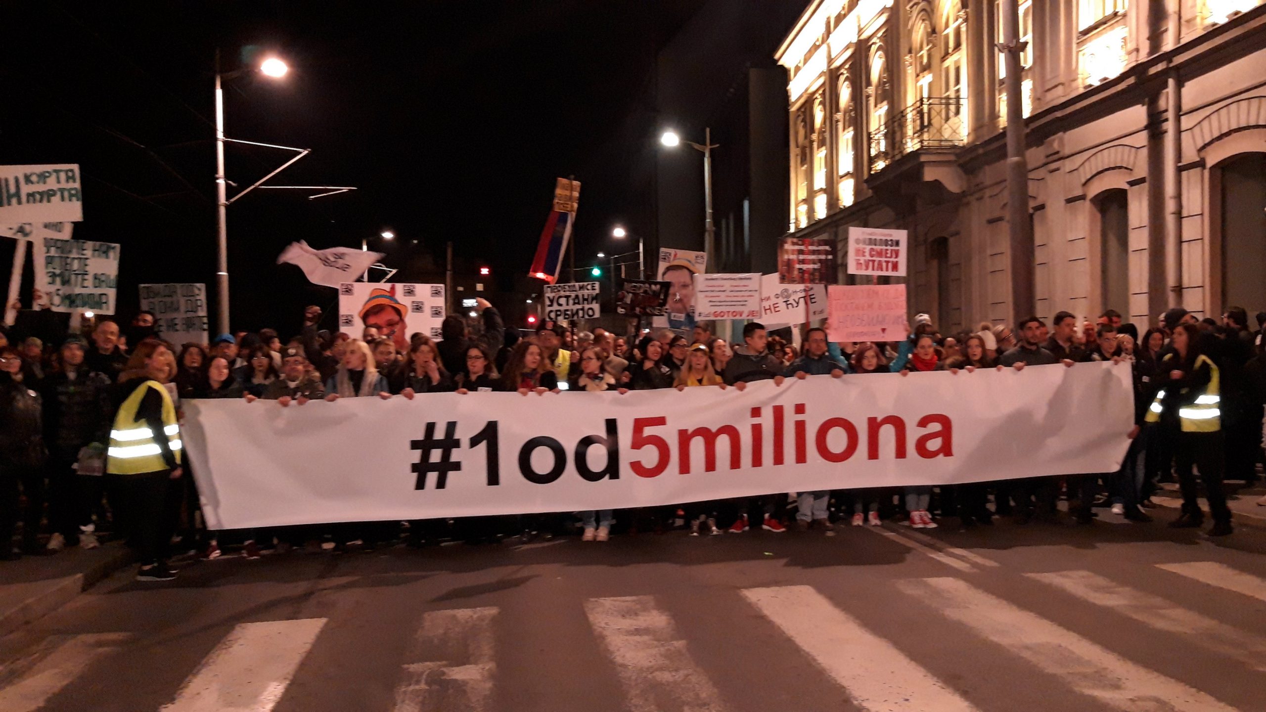 Deveti protest "Jedan od pet miliona" u Gornjem Milanovcu 8. marta 1