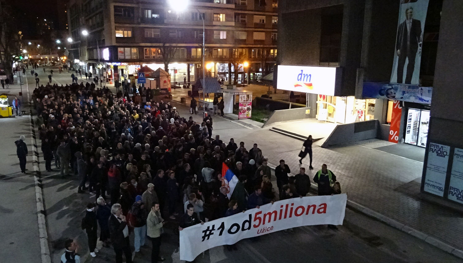 Boško Obradović i Miroslav Aleksić na protestu u Užicu 29. marta 1