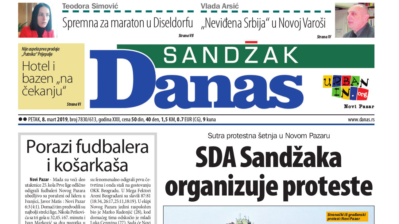 Sandžak Danas - 8. mart 2019. 1