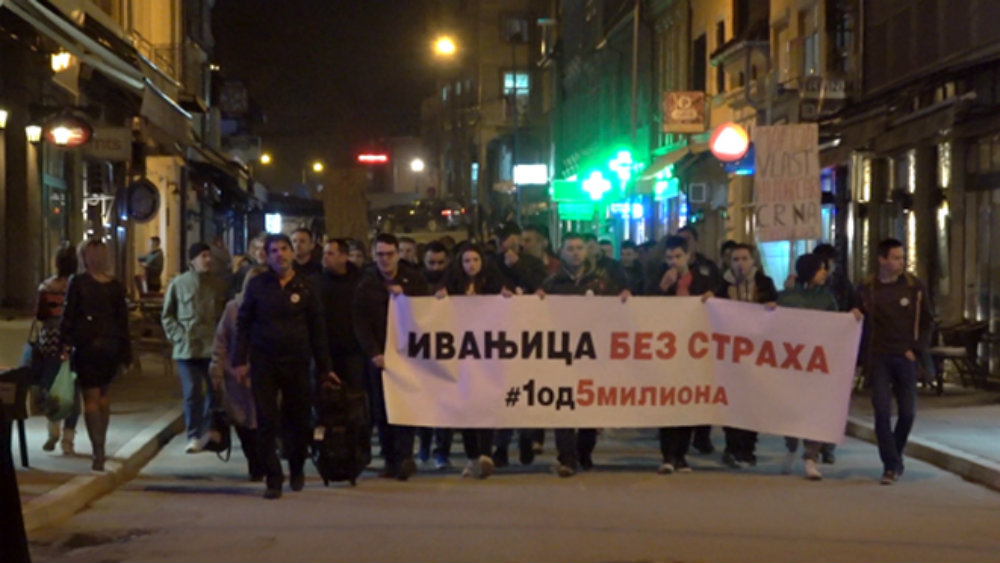 Osmi protest "Jedan od pet miliona" u Ivanjici 5. aprila 1